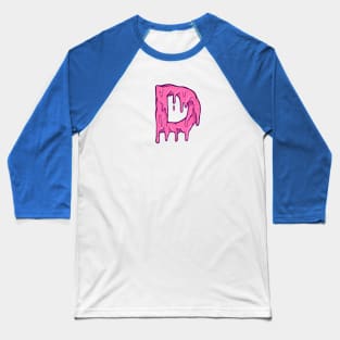 D Letters Pink Melted Baseball T-Shirt
